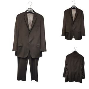 Tiglio Luxe Italian Lanificio Di Biella Men 2PC Suit Color Brown Size 46L